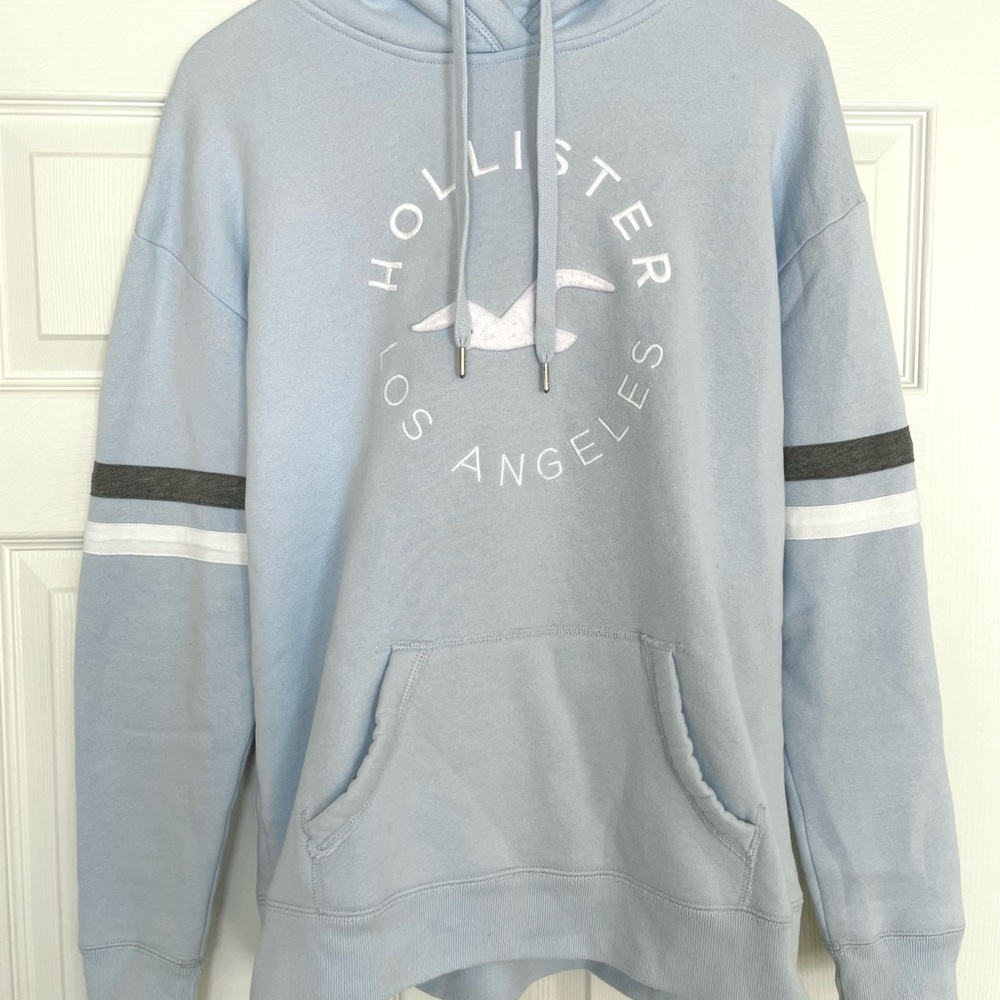 Light Blue Hollister Graphic Hoodie